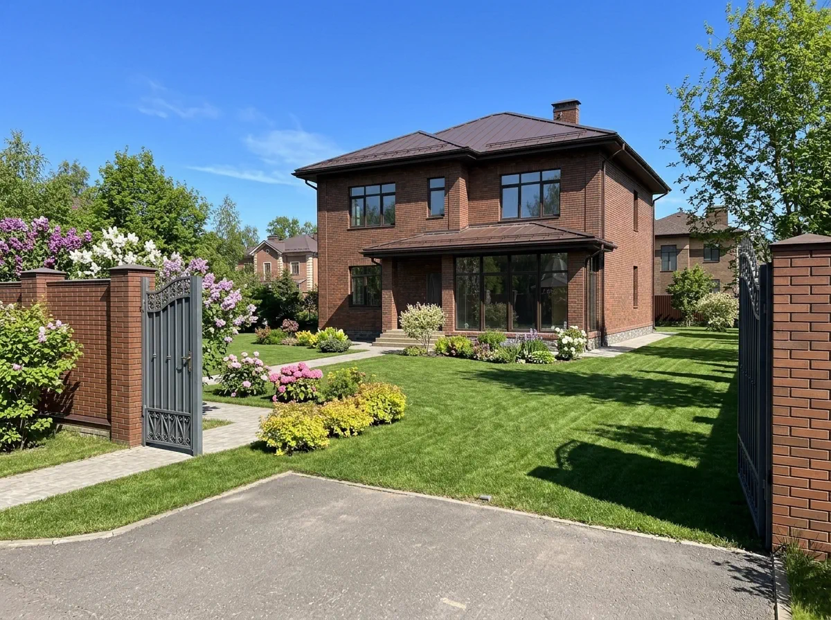 Дом и участок после завершения инженерных работ